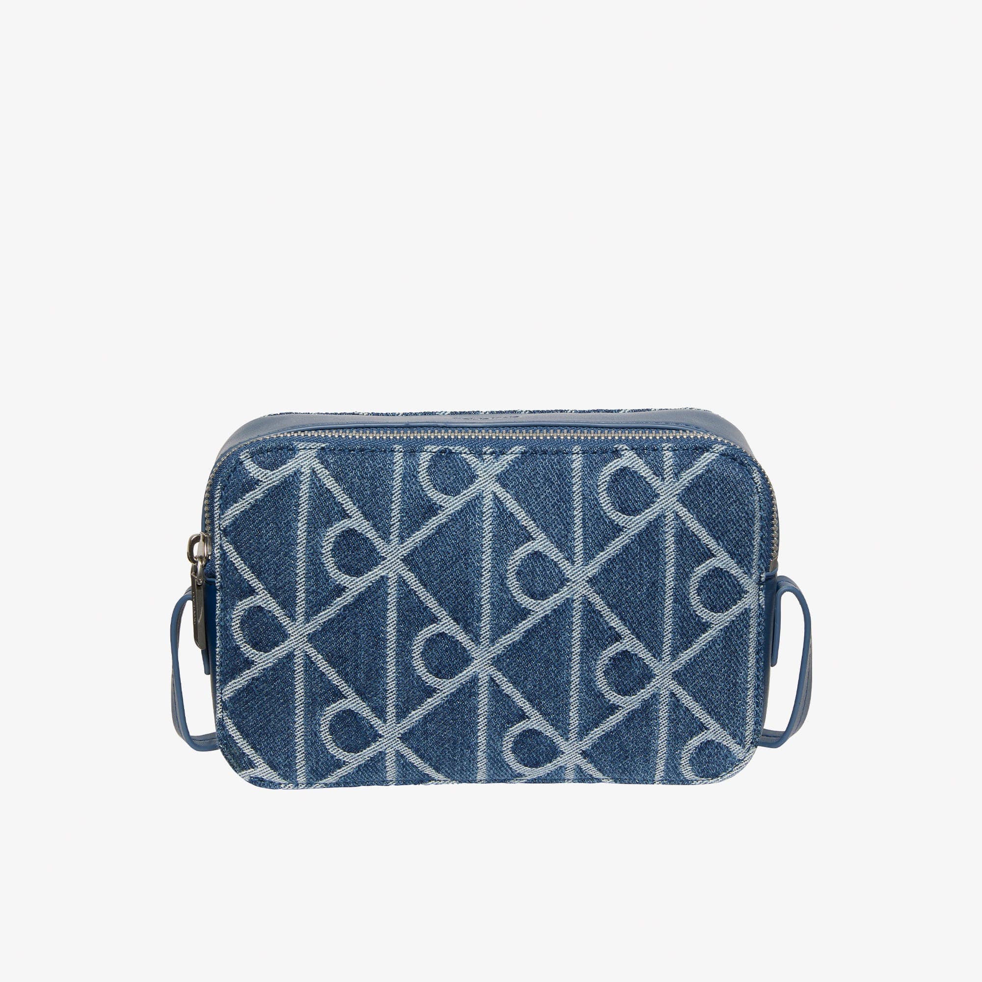 Calvin Klein Emblem Denim Camera Kadın Mavi Çapraz Çanta