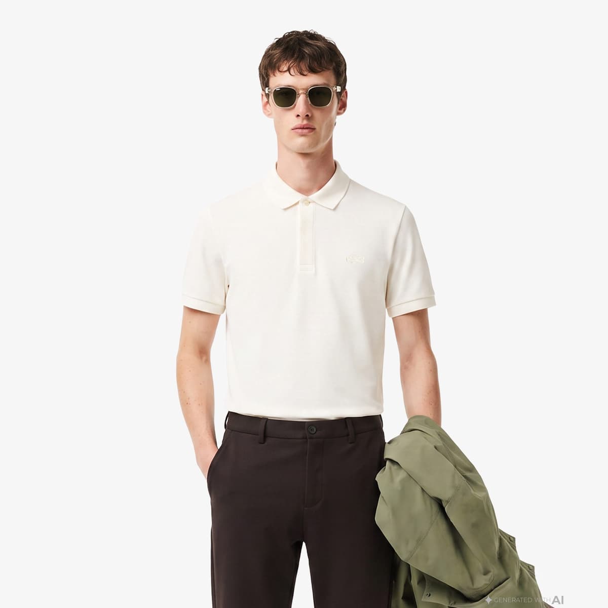 Lacoste Erkek Regular Fit Uzun Kollu Krem Paris Polo