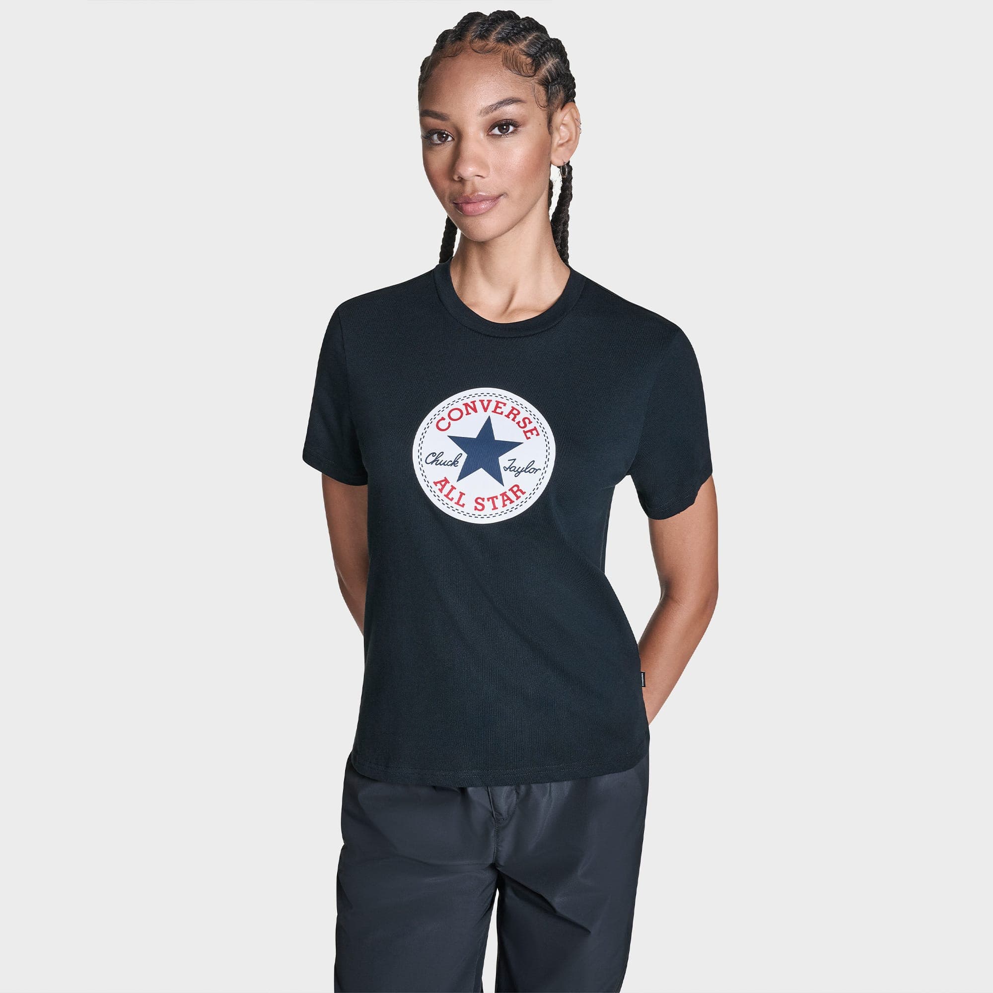 Converse Regular Fit Kadın Siyah T-Shirt