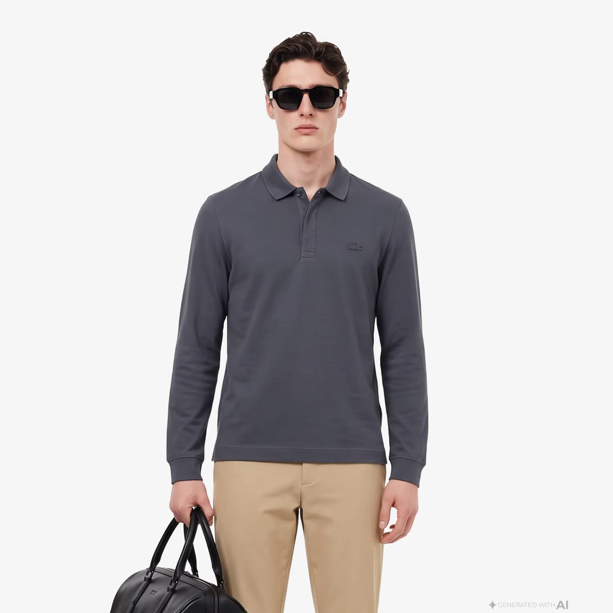 Lacoste Erkek Regular Fit Uzun Kollu Gri Paris Polo