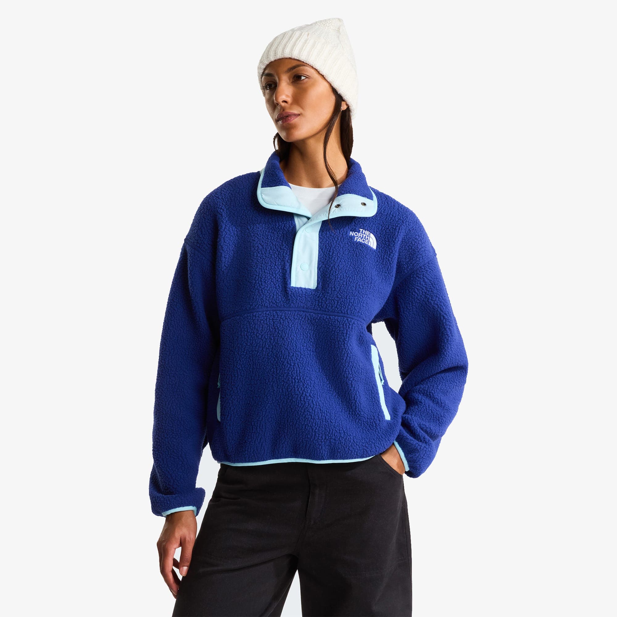 The North Face Cragmont 1/2 Snap Fleece Kadın Mavi Polar