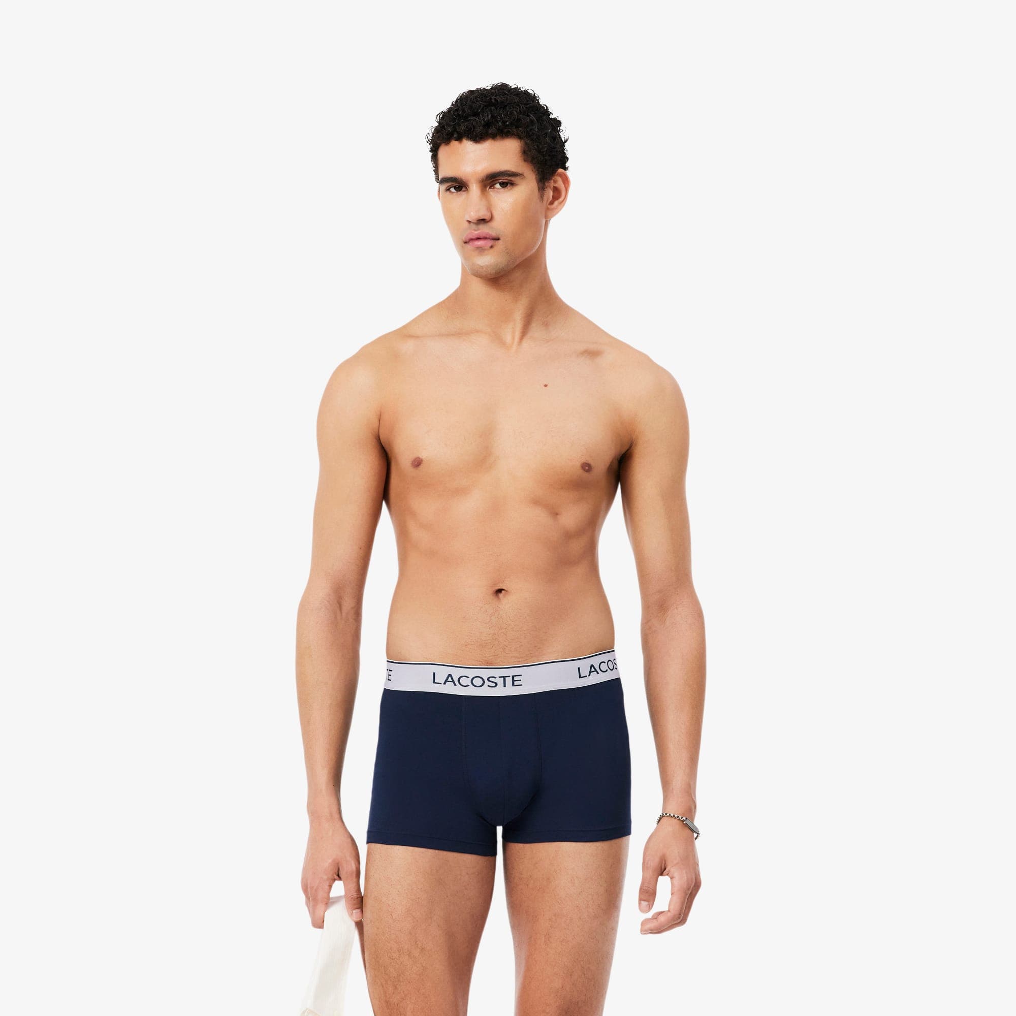 Lacoste Erkek Regular Fit 3'lü Lacivert Boxer