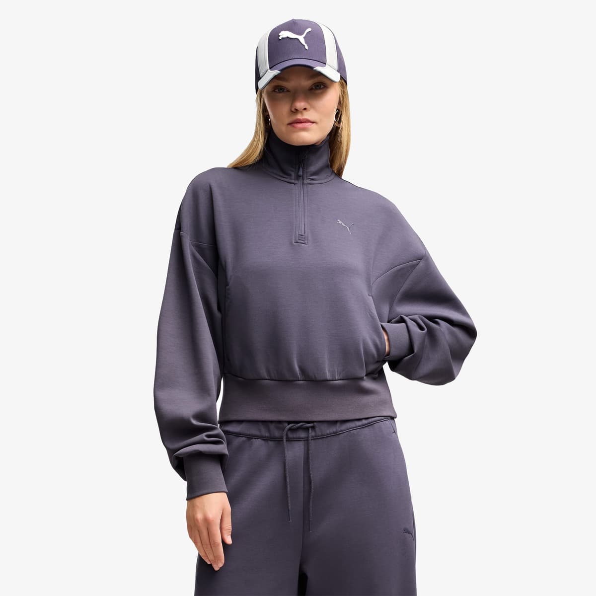 Puma Tech Sense Half-Zip Crew Kadın Mavi Sweatshirt