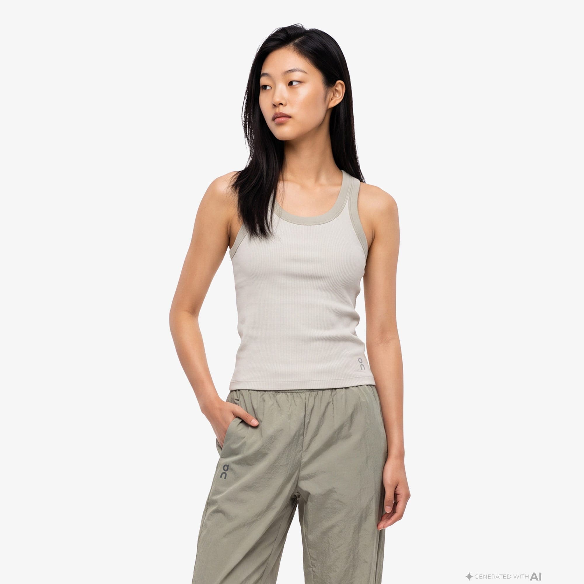 On All-Day Ribbed Kadın Bej Atlet