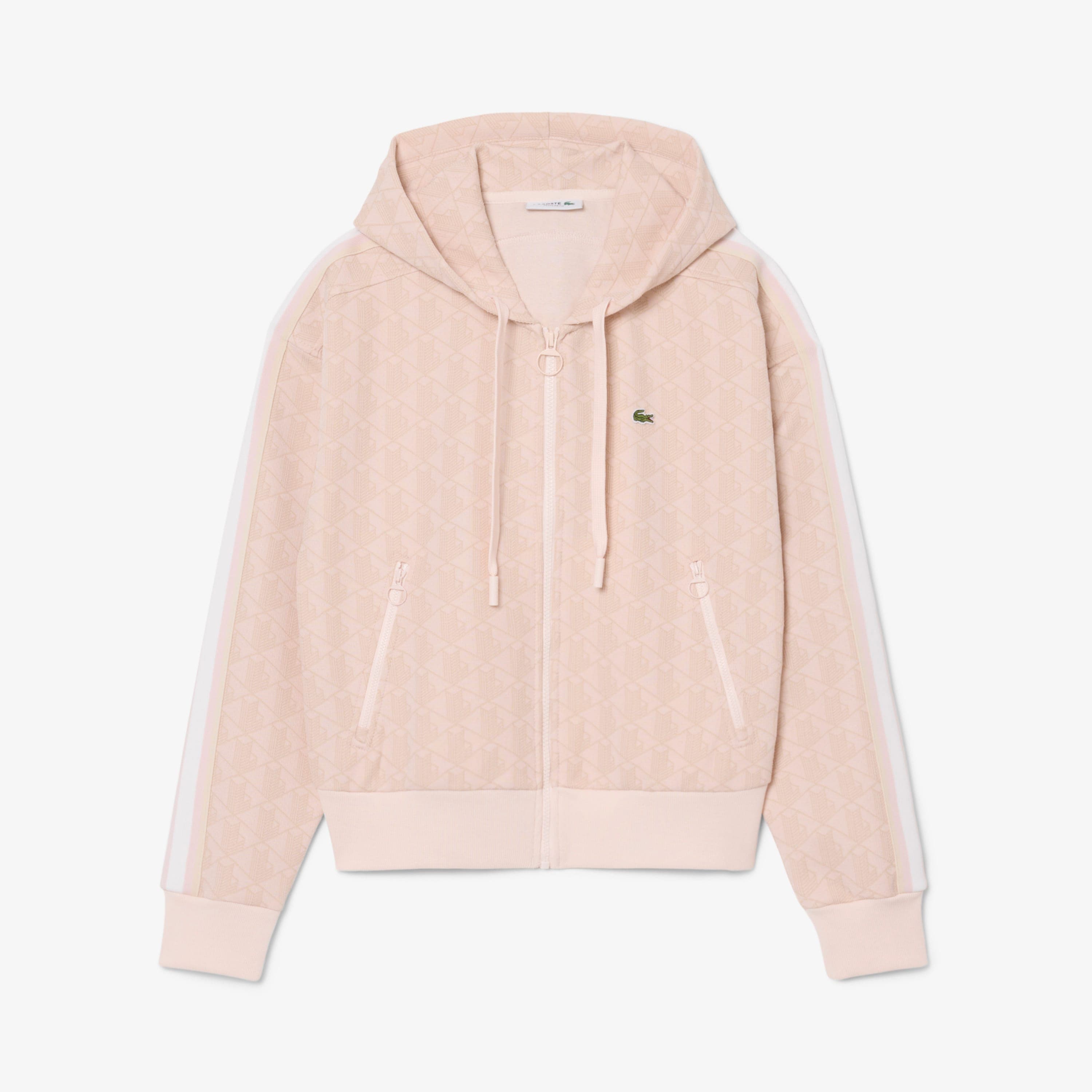 Lacoste Kadın Regular Fit Kapüşonlu Monogram Açık Pembe Sweatshirt