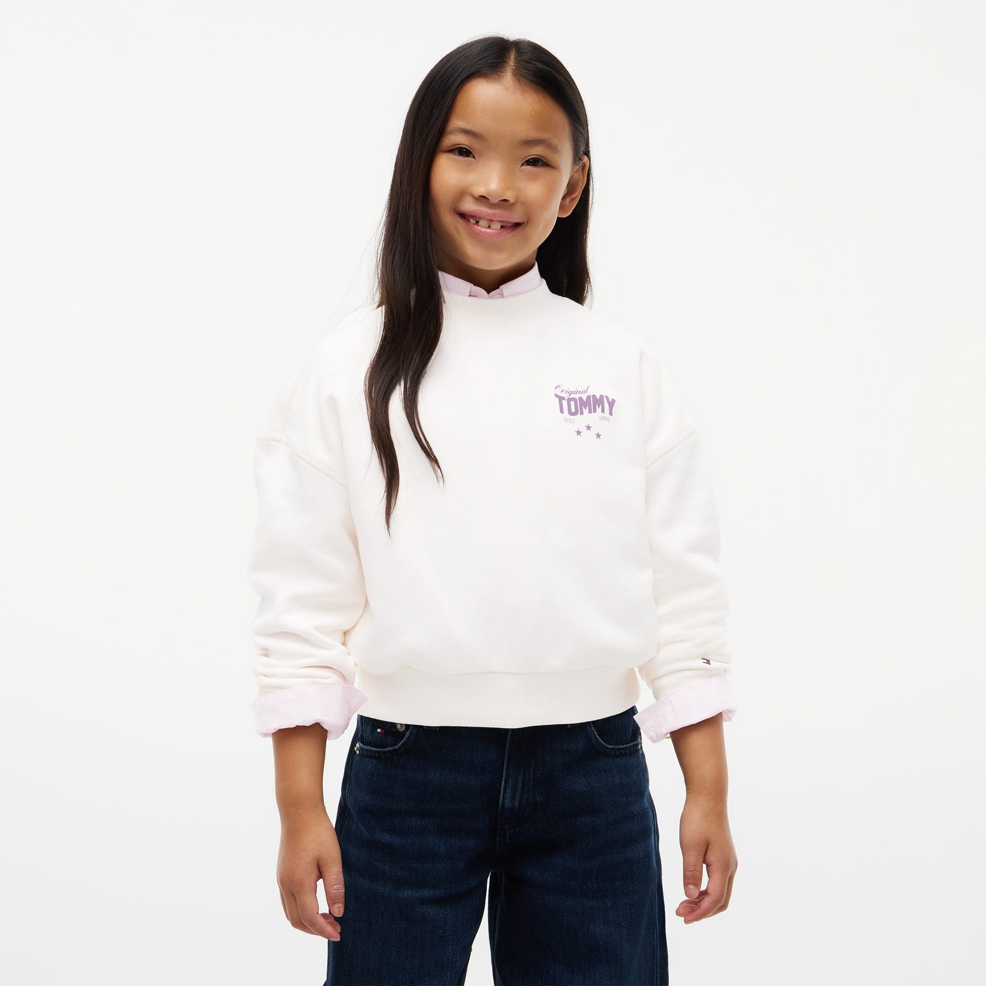 Tommy Hilfiger Star Graphic Çocuk Beyaz Sweatshirt