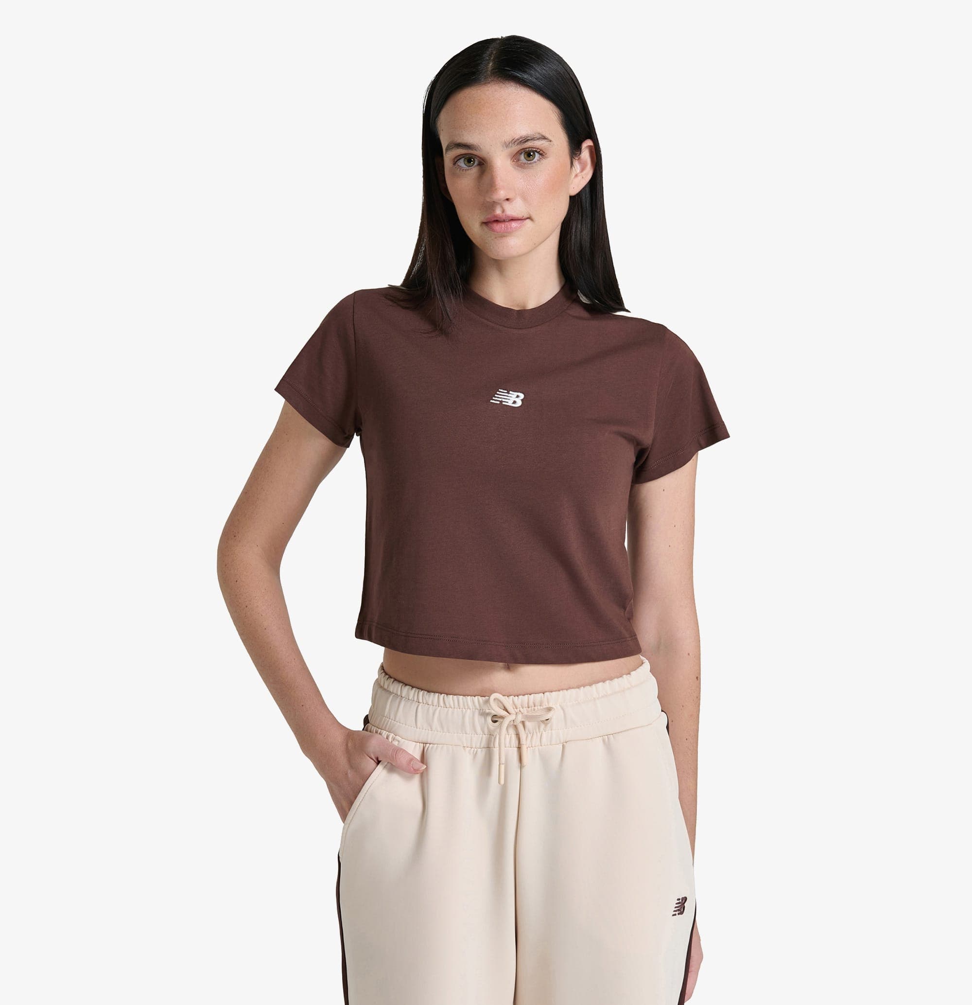 New Balance Nb Lifestyle Kadın Bordo T-Shirt