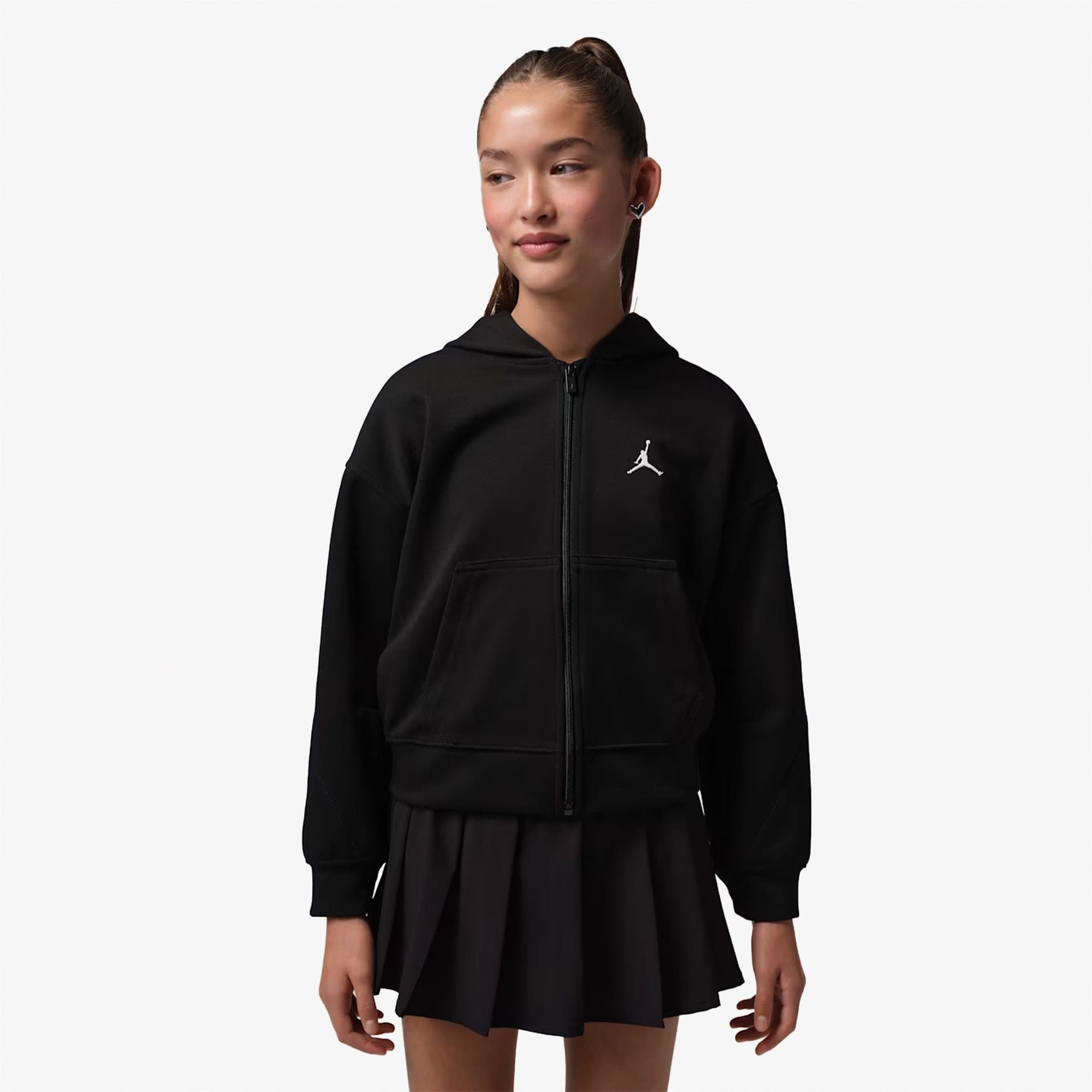 Jordan Jdg Maveen Sport Full Zip Çocuk Siyah Sweatshirt