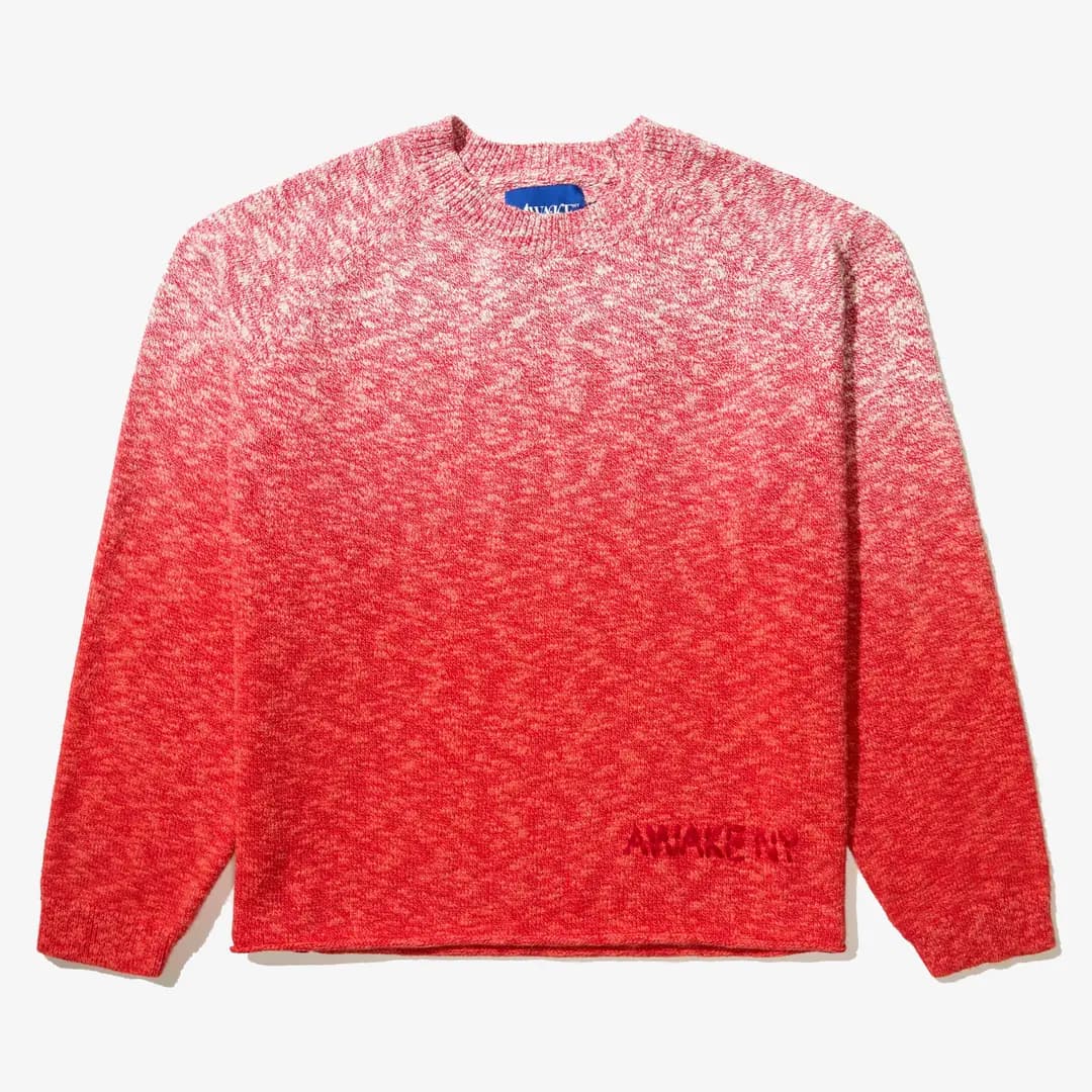 Hand Dip-Dyed Knit Sweater 'Red'
