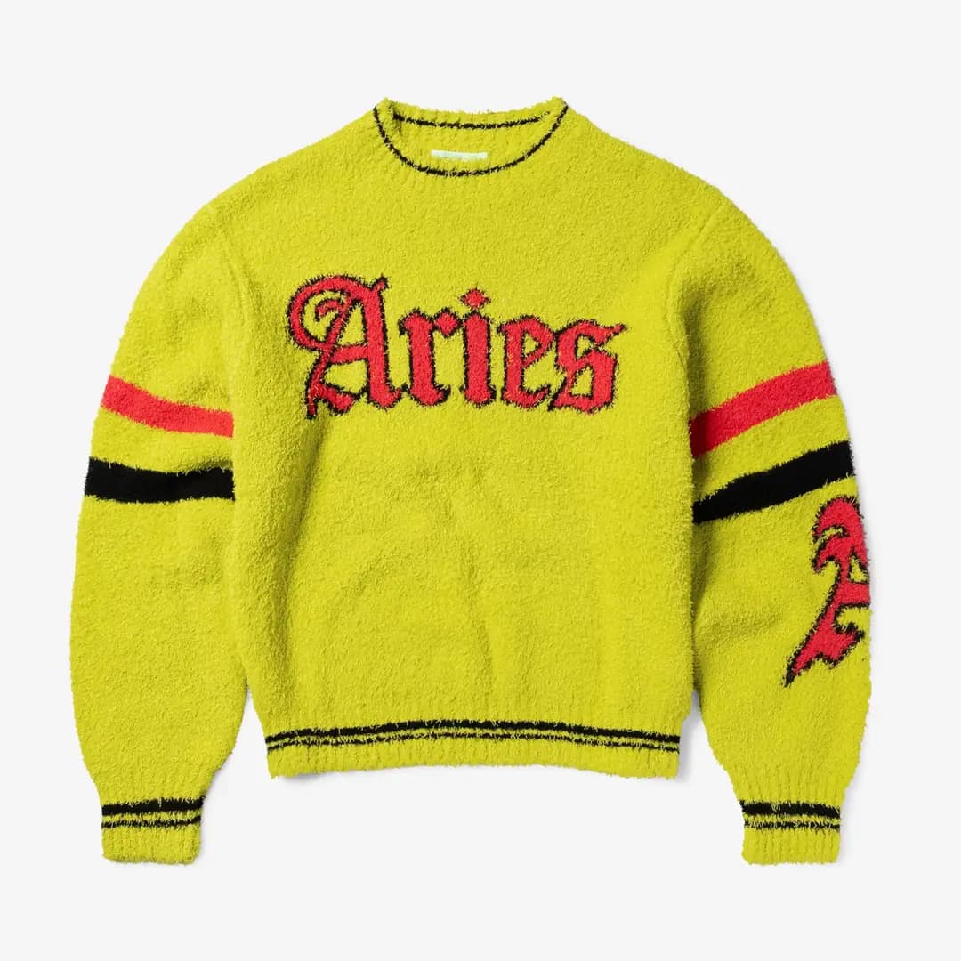 Acid Boucle Knit Crew 'Yellow'