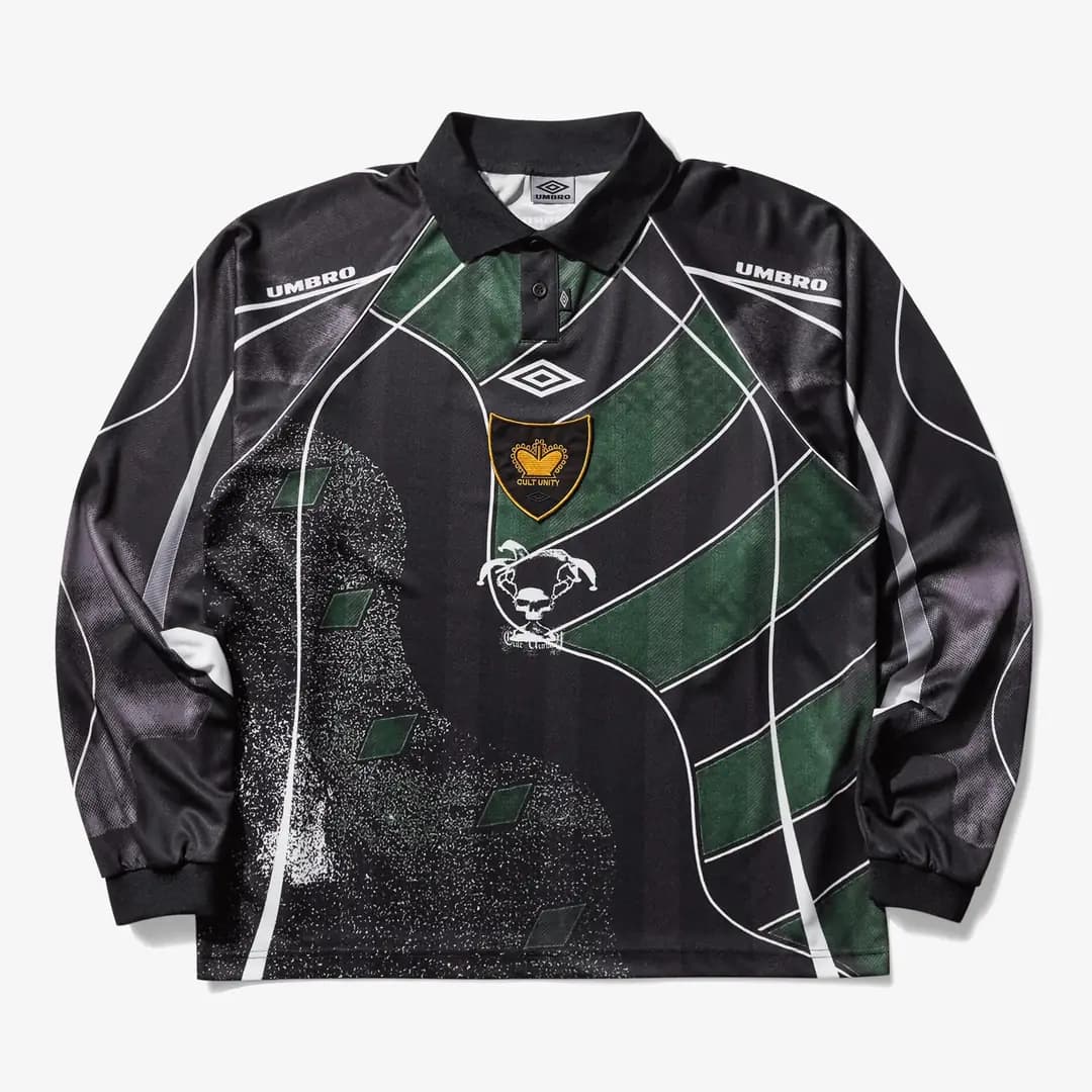 95-96 Long Sleeve Polo 'Dark Green Black'