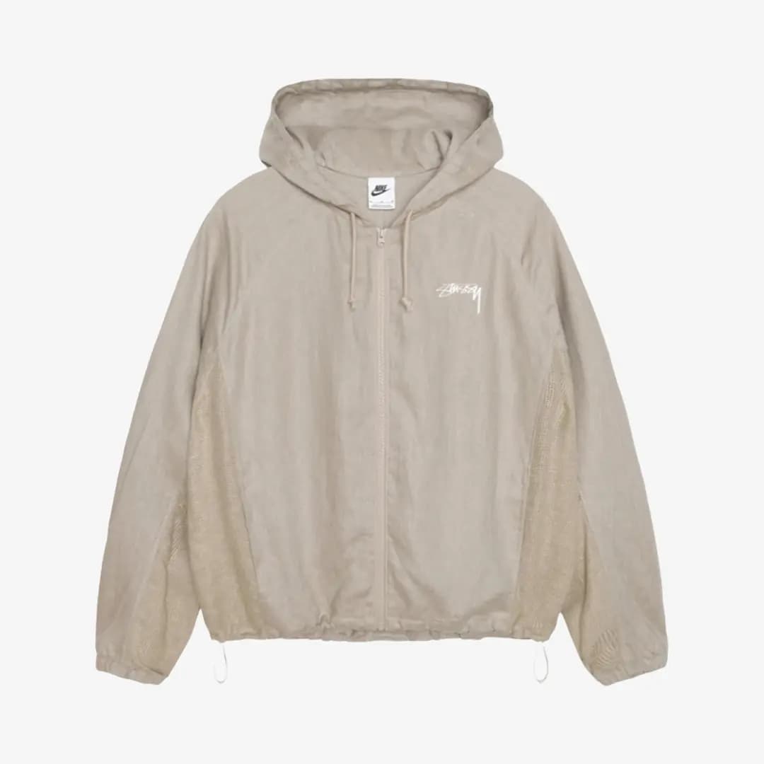 Nike x Stussy Linen Jacket Hoodie 'Beige White'