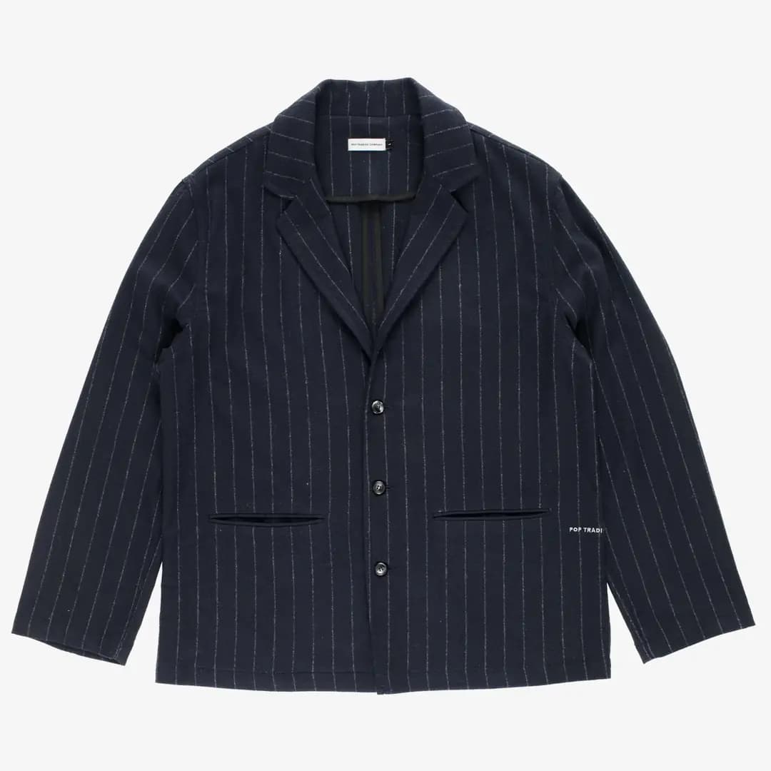 Pinstripe Hewitt Suit Jacket 'Navy'